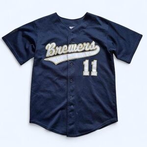 Brewers Kids Navy Blue Baseball Jersey